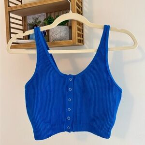 Aerie Royal Blue Ribbed Crop Top
